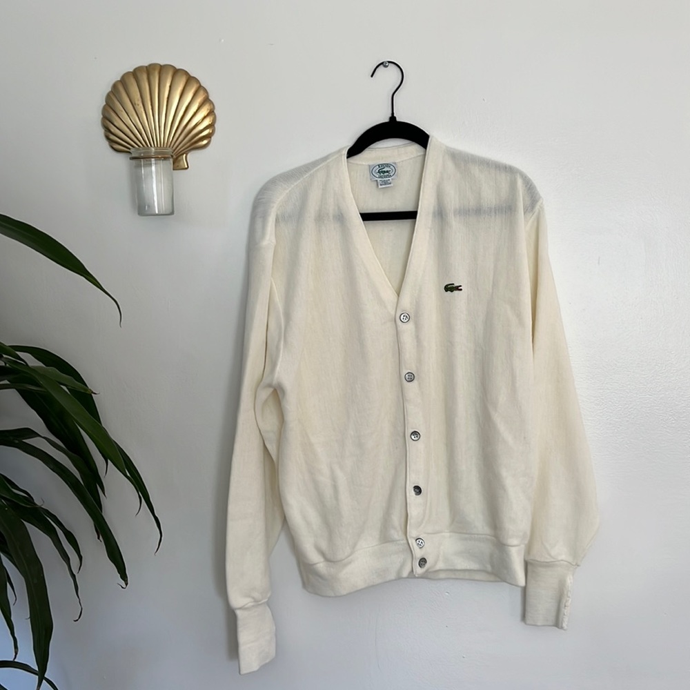 Vintage cream Lacoste & izod cardigan